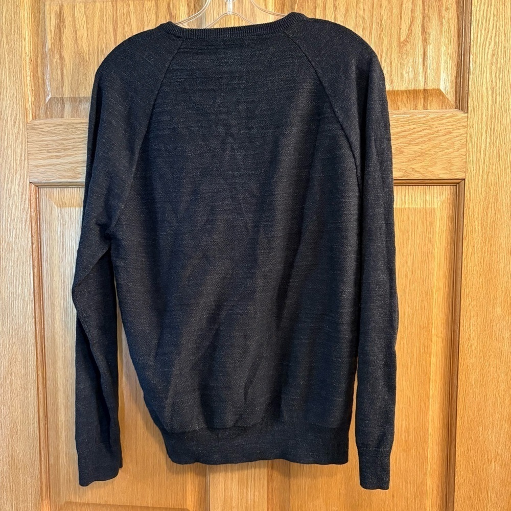 J.Crew Women’s M Med Slim Charcoal Gray Textured Crewneck Pullover Sweatshirt - Picture 3 of 4